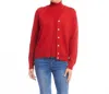 Karen Kane V-neck Cardigan Sweater In Tomato In Red