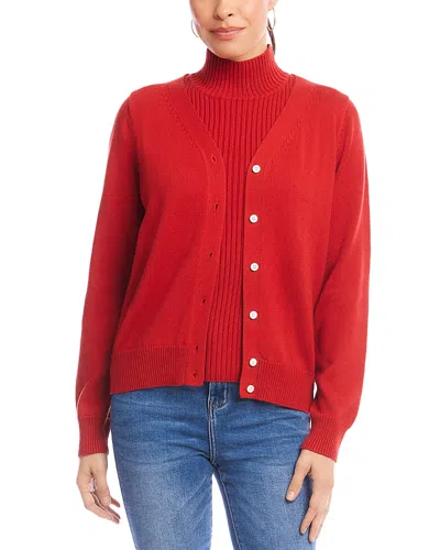 KAREN KANE V NECK CARDIGAN SWEATER