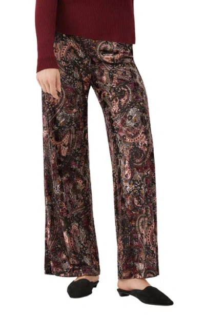 Karen Kane Velvet Burnout Wide Leg Pants In Multi