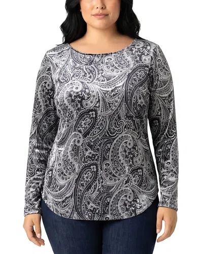 Karen Kane Velvet Shirttail Top In Gray