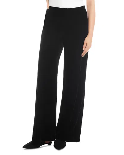 Karen Kane Velvet Wide Leg Pants In Black