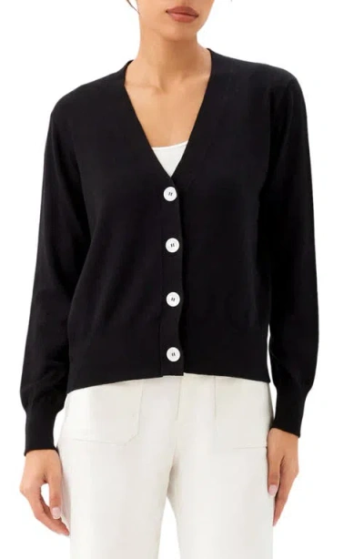 Karen Kane V-neck Cardigan In Black