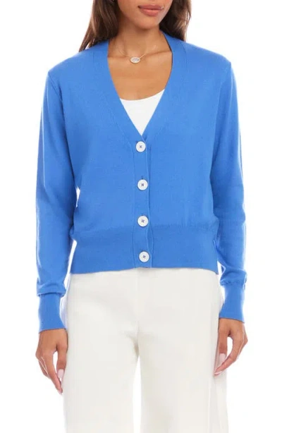 Karen Kane V-neck Cardigan In Blue