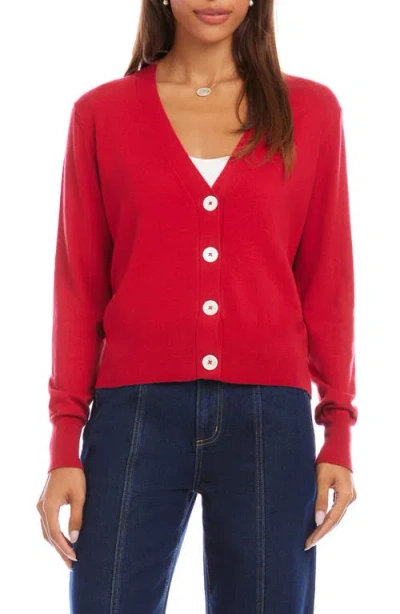 Karen Kane V-neck Cardigan In Red