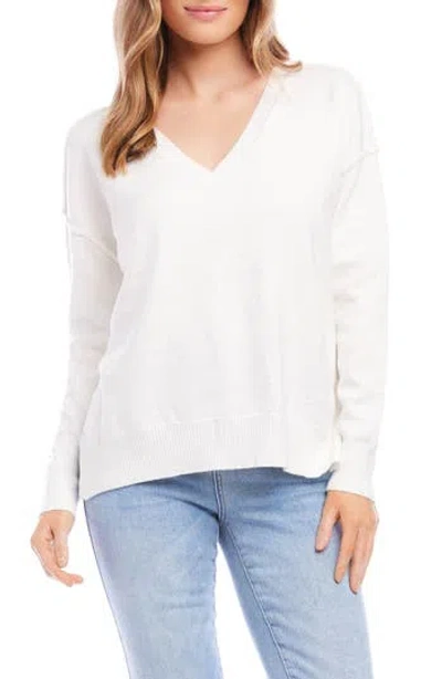 Karen Kane V-neck Sweater In White
