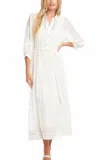 Karen Kane White Tiered Maxi Dress With Tie Front