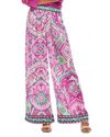 Karen Kane High Waist Wide Leg Pants In Pink