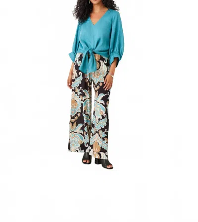 Karen Kane Wide Leg Pants In Beige In Blue