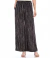 Karen Kane Stripe High Waist Wide Leg Pants In Black