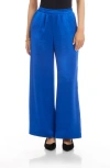 Karen Kane Wide Leg Satin Pants In Blue