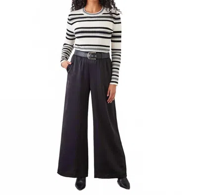 Karen Kane Wide Leg Satin Pants In Black