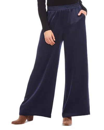 Karen Kane Wide Leg Satin Pants In Navy