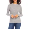 Karen Kane Wide Rib Crewneck Sweater In Gray