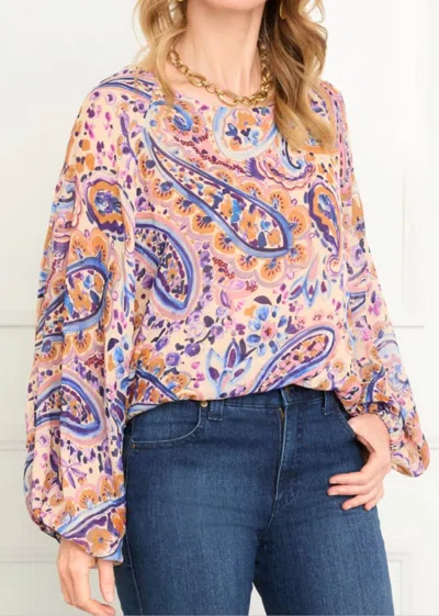 Karen Kane Women's Blouson Top In Paisley In Pink