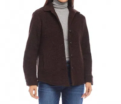 Karen Kane Women's Brushed Shirt Jacket In Brown