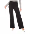 Karen Kane Contrast Stitch Stretch Faux Suede Wide Leg Pants