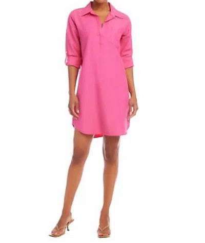 Karen Kane Women's Roll Tab Sleeve Shirtdress In Pink