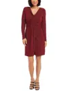 Karen Kane Twist Front Long Sleeve Sheath Dress In Red