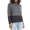 Karen Kane Womens Colorblock Pullover Turtleneck Sweater In Gray