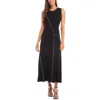 Karen Kane Reverse Seam Sleeveless Midi Dress In Black