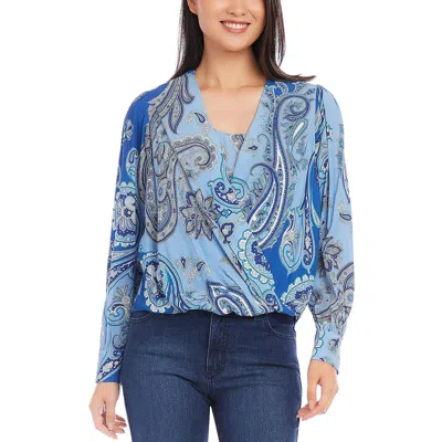 Karen Kane Drape Front Top In Paisley