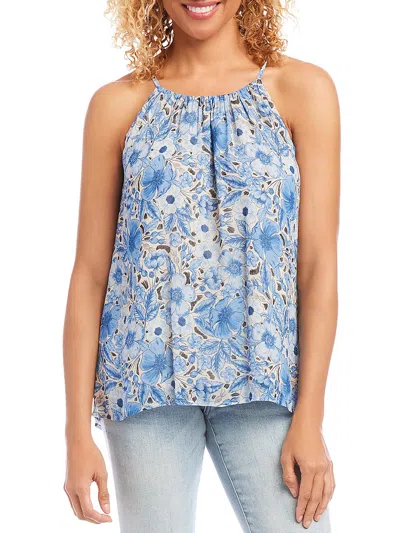 Karen Kane Womens Floral Print Lined Blouse In Multi