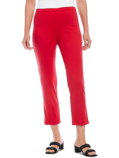 Karen Kane Womens High Rise Split Hem Capri Pants In Red
