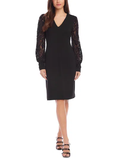 Karen Kane Womens Lace V-neck Midi Dress In Black