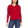 Karen Kane Twist Keyhole Neck Top In Red