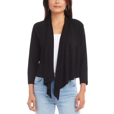Karen Kane Womens Solid Knit Cardigan Sweater In Black
