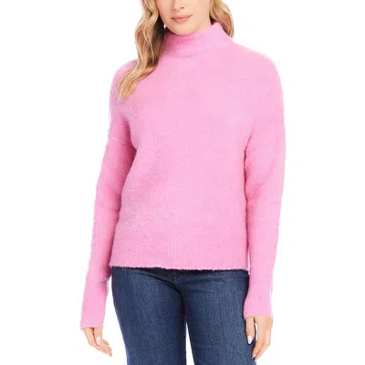 Karen Kane Womens Solid Knit Mock Turtleneck Sweater In Peony