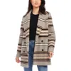 Karen Kane Striped Double Breasted Jacket In Multi