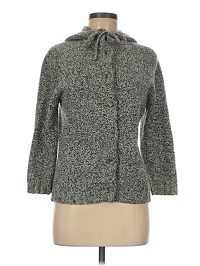 Pre-owned Karen Kane Wool Cardigan Sweater In Gray