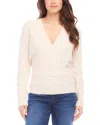 Karen Kane Wrap Sweater In Ivory