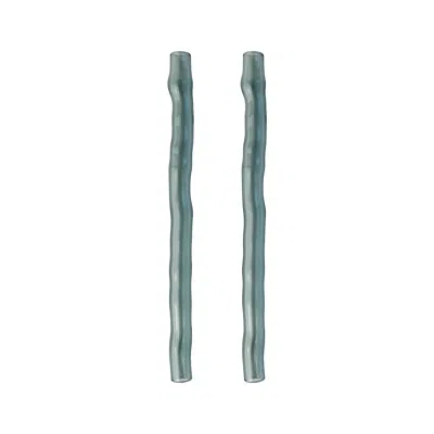 Karen Kriegel Grey / Green / Neutrals Wavy Cocktail Drinking Straw