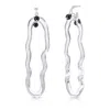 Karen Kriegel Women's Green / Black / Silver Wavy Earrings With Glass Link - Dark Green Tourmaline |october Births
