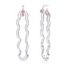 Karen Kriegel Women's Pink / Purple / Neutrals Wavy Earrings With Glass Link - Pink Tourmaline |october Birthstone