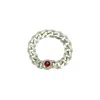 Karen Kriegel Women's Silver Garnet Curb Chain Ring - Small