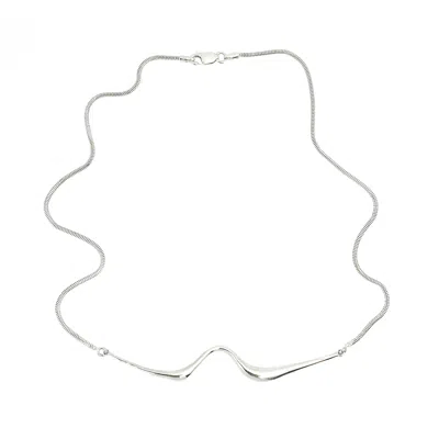 Karen Kriegel Women's Silver / Grey Inverted Collarbone Necklace In Gray