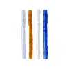 Karen Kriegel Yellow / Orange / Blue Wavy Cocktail Drinking Straw - Set Of Four - Assorted Colors