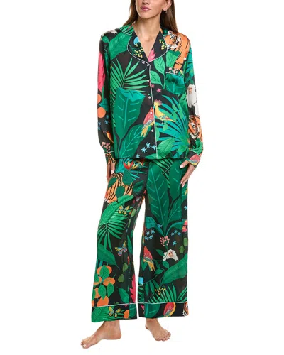Karen Mabon 2pc Long Sleeve Pajama Set In Green