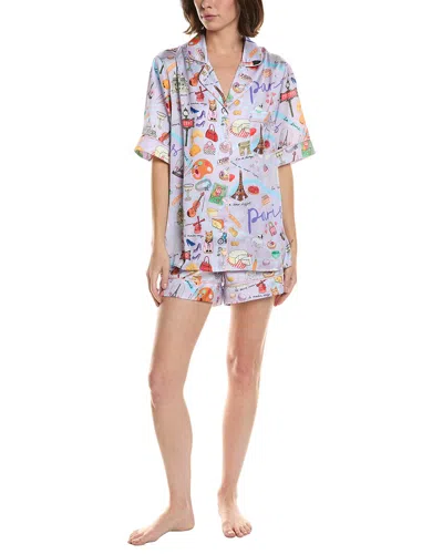 Karen Mabon 2pc Print Pajama Set In Blue