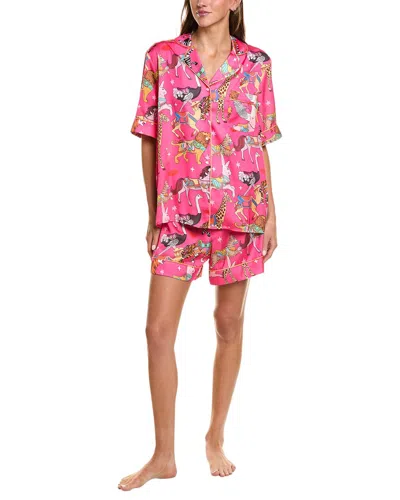 Karen Mabon 2pc Short Sleeve Pajama Set In Pink