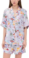 Karen Mabon City Of Love Classic Short Pajama Set Lilac