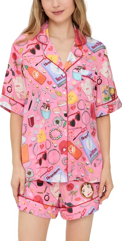 Karen Mabon Heartbreak Short Pajama Set Pink