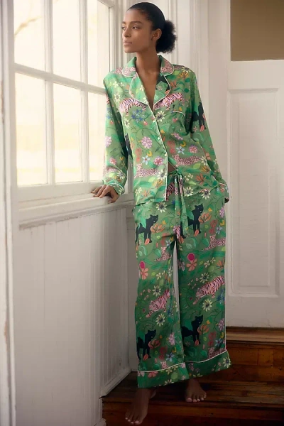 Karen Mabon Long-sleeve Wild Creatures Pajama Set In Multicolor