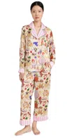 Karen Mabon Long Sleeve With Wide Trousers Pj Set Dog Desserts Cream In Dog Desserts Cream