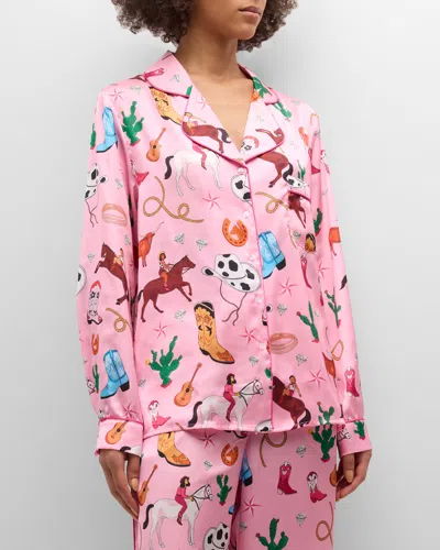 Karen Mabon Rhinestone Cowgirl Printed Cropped Pajama Set