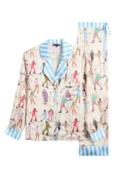 KAREN MABON KAREN MABON SKIING PRINT LONG PAJAMAS