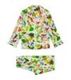 Karen Mabon Stretch-silk Birds Of A Feather Print Pyjama Set In Green
